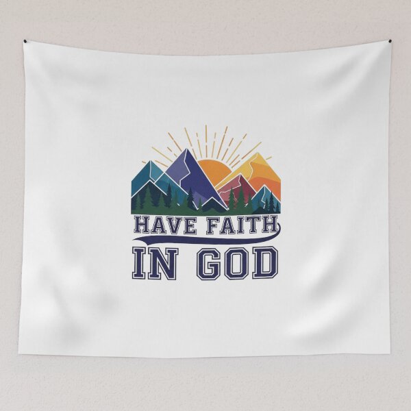 Item preview, Have Faith In God - Retro Mountain Sunrise Graphic designed and sold by Faithloveshop.