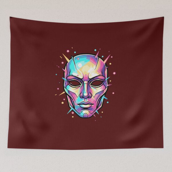 Item preview, Pop Futurism Identity Mask – Retro Neon Style designed and sold by Tily360.