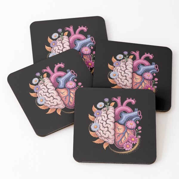 Item preview, Brain Heart Anatomy Flowers Girly Doctor Neurologist Gift designed and sold by czechascheledu.