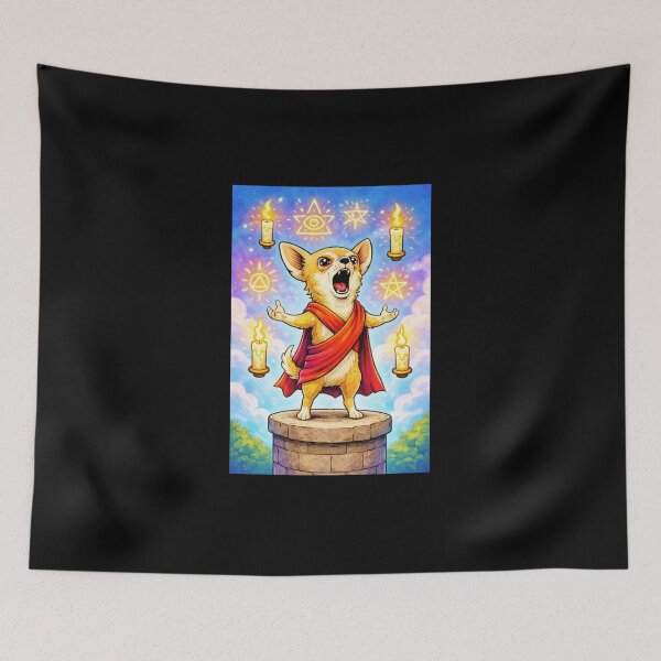 Item preview, Chihuahua Medieval Dogs – False Prophet Ritual – Gift for Chihuahua Lovers • Retro Fantasy Illustration • Vintage Halftone designed and sold by JacobKAurumhead.