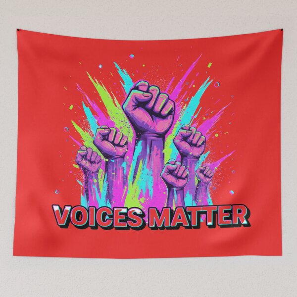 Item preview, Abstract Protest Energy – Voices Matter Retro Neon Style designed and sold by Tily360.