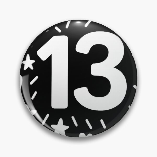 Item preview, "13" lucky black and white number (negative ver) designed and sold by Moonshroomarts.