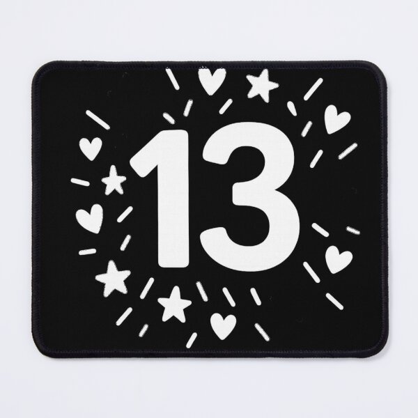 Item preview, "13" lucky black and white number (negative ver) designed and sold by Moonshroomarts.