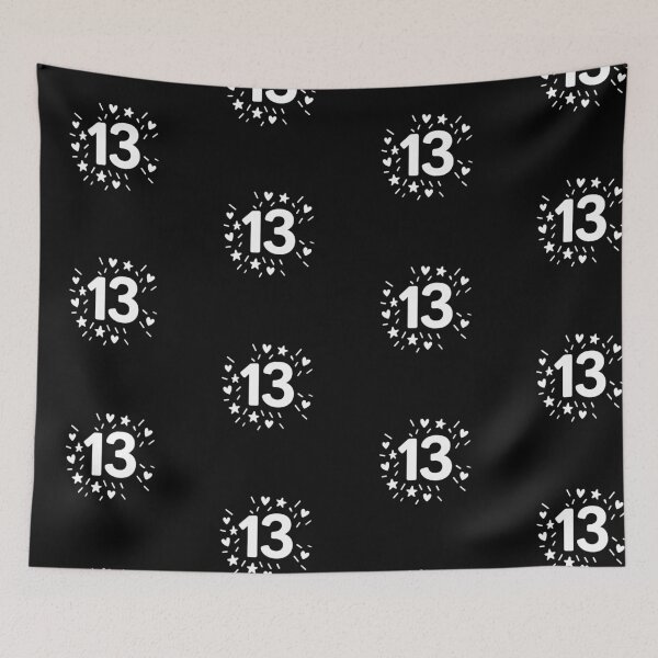 Item preview, "13" lucky black and white number (negative ver) designed and sold by Moonshroomarts.