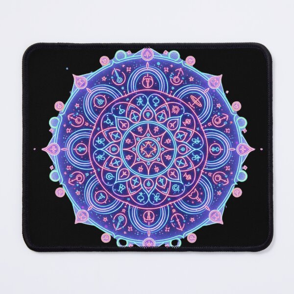 Item preview, Cosmic Inclusivity Mandala – Astrology & Harmony Retro Neon Style designed and sold by Tily360.