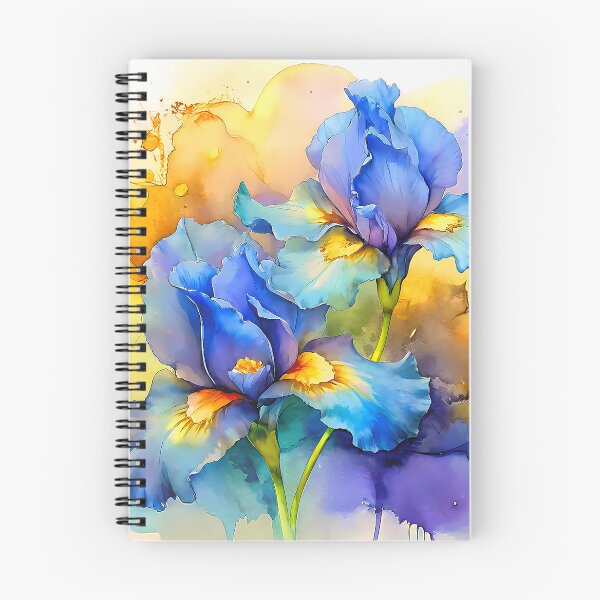 Item preview, Blue And Yellow Iris Flowers Watercolor-Style Art designed and sold by DEC02.