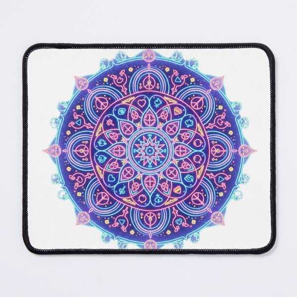 Item preview, Cosmic Inclusivity Mandala – Love & Creativity Retro Neon Style designed and sold by Tily360.
