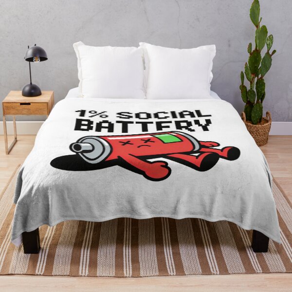 Item preview, 1% Social Battery – Funny Low Energy Meme Battery Cartoon designed and sold by IODesignsofficial.