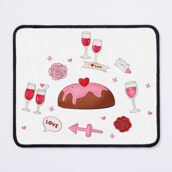Item preview, Romantic Cake & Wine Love Stickers designed and sold by KomparrowStudio.
