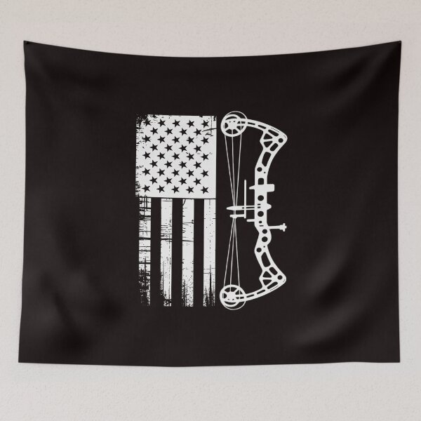 Item preview, American Flag Bowhunting Bow Archery Gift For Deer Hunter designed and sold by lavethediso.