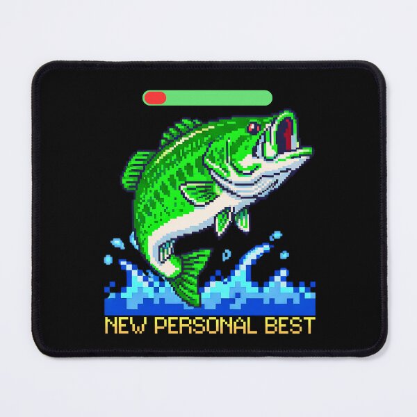 Item preview, Retro 8-Bit Bass Fishing Gamer Shirt | New Personal Best High Score Gift for Dad & Fishermen designed and sold by Teeshart.