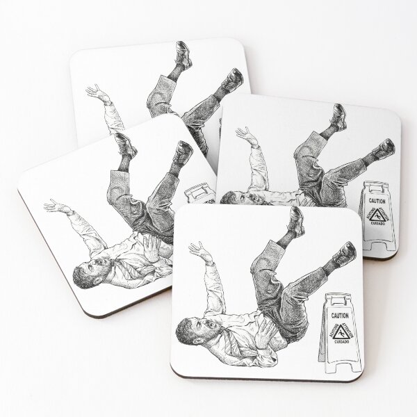 Item preview, Man Slipping on Wet Floor designed and sold by Naux | Design & Illustration.