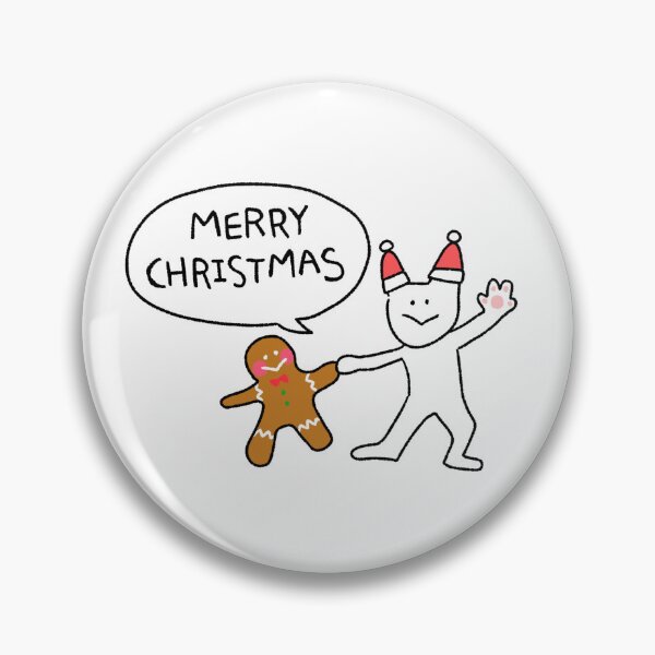 Item preview, Merry Christmas Cat Sticker • Gingerbread Man Dance • Cute Holiday Cat Art • Kawaii Christmas Sticker designed and sold by lazydayz16.