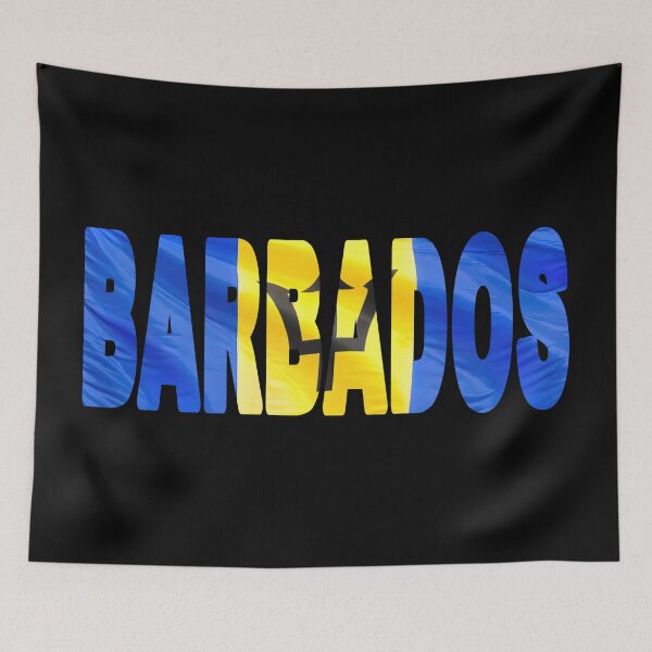 Item preview, BARBADOS - Flag Flying in Wind cut to Letters Souvenir Sticker Shirt designed and sold by Adam Gormley.