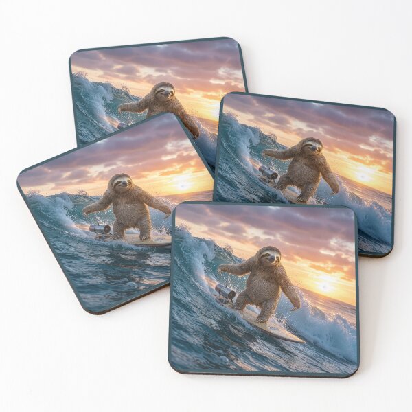 Artikelvorschau, Surfin' Sloth spürt den Spaß auf dem Rocket Surfboard entworfen und verkauft von Tridentulus.