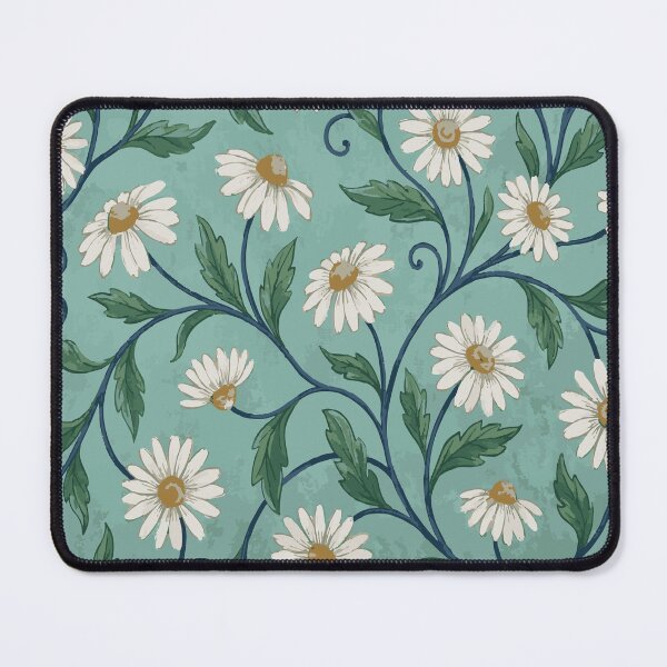 Item preview, Vintage Daisy Vine Floral Pattern - Art Nouveau Teal & White Botanical designed and sold by DeeLulu.