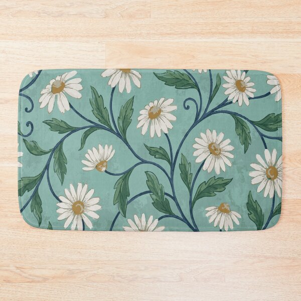 Item preview, Vintage Daisy Vine Floral Pattern - Art Nouveau Teal & White Botanical designed and sold by DeeLulu.