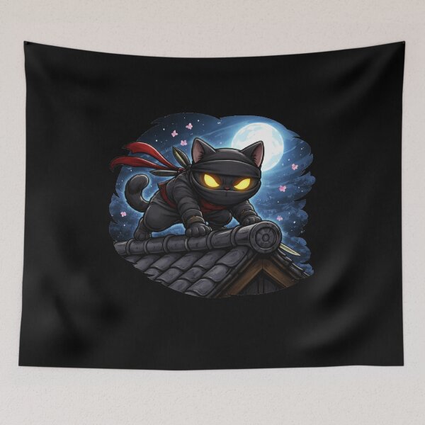 Item preview, Cat Attack Ninja | Fierce Night Warrior Cat designed and sold by Shtex.