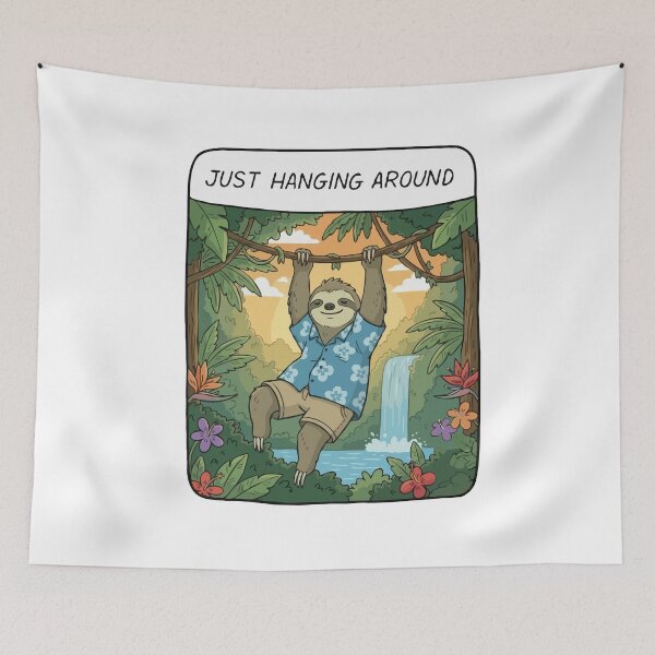 Item preview, Hawaiian Sloth Hangtime Just Hanging Around designed and sold by Catzura.