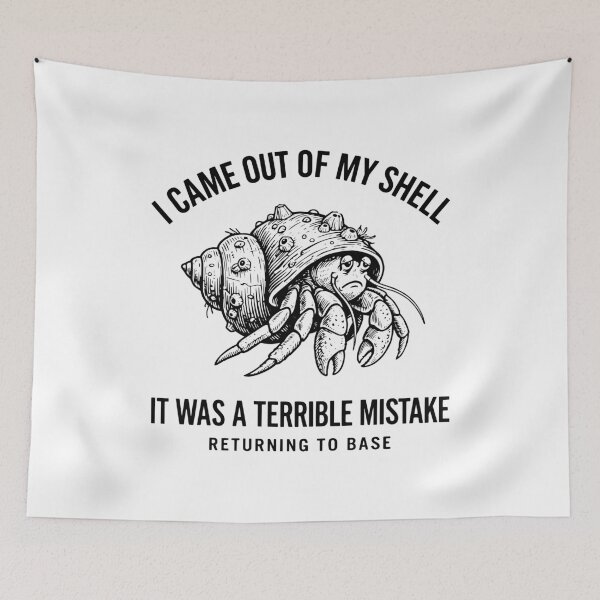 Item preview, Funny Hermit Crab Social Anxiety I Came Out Of My Shell designed and sold by gunaone-design.