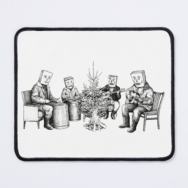 Item preview, Band with Paper Bags on Heads Playing Music Around a Christmas Tree designed and sold by Naux | Design & Illustration.