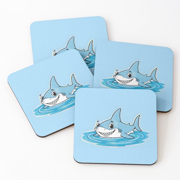 Item preview, Friendly Cartoon Shark Sticker on Water designed and sold by homydesign.