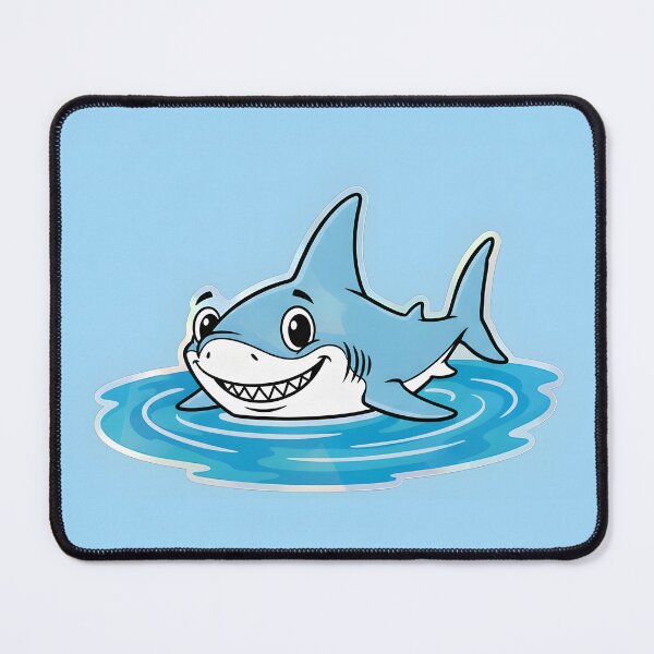 Item preview, Friendly Cartoon Shark Sticker on Water designed and sold by homydesign.