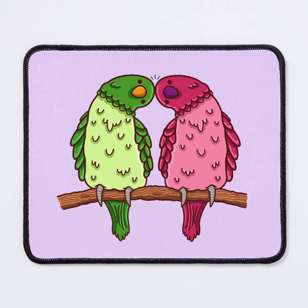Item preview, Pink and Green Lovebirds designed and sold by SimplyCraftsBySam.