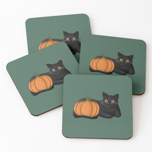 Item preview, Black cat and pumpkin designed and sold by SimplyCraftsBySam.
