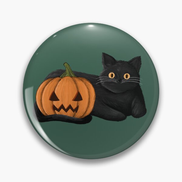 Item preview, Black cat with spooky pumpkin designed and sold by SimplyCraftsBySam.