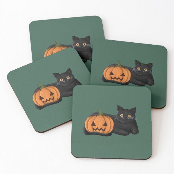 Item preview, Black cat with spooky pumpkin designed and sold by SimplyCraftsBySam.