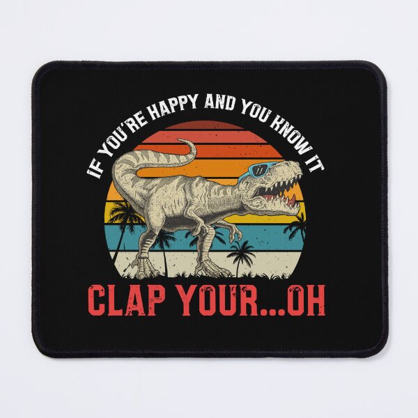 Item preview, Retro T-Rex Clap Joke Dinosaur T-Shirt designed and sold by LarryMBrown.