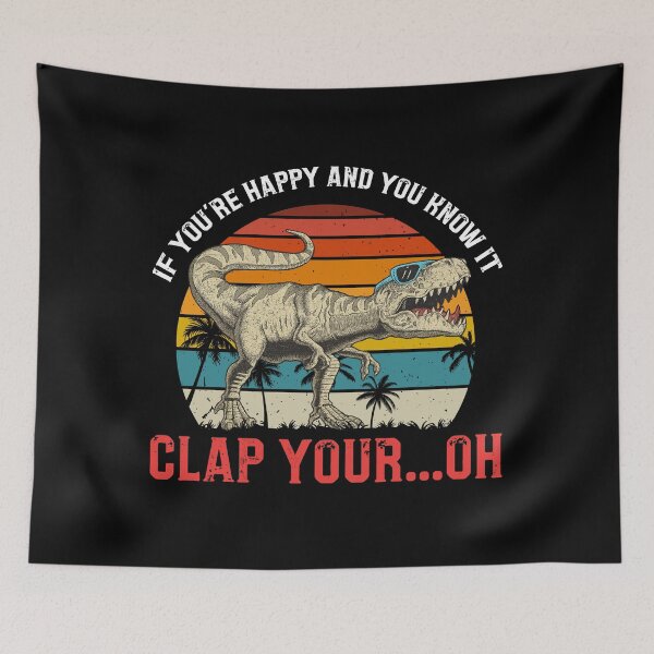 Item preview, Retro T-Rex Clap Joke Dinosaur T-Shirt designed and sold by LarryMBrown.