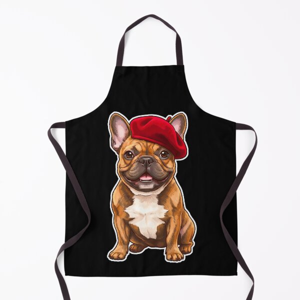 Aperçu de l'œuvre Frenchie dans un béret – Bouledogue Français Francophile Dog Art créée et vendue par FrancophileFun.