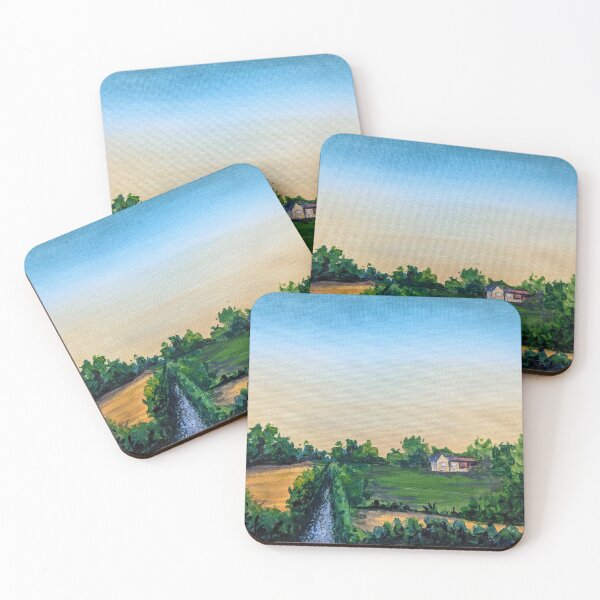 Item preview, Farmhouse under summer sky designed and sold by Art-By-Rosalind.
