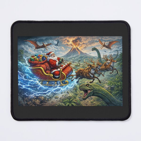 Item preview, Santa vs. Dinosaurs – Time Traveling Santa in the Jurassic Period designed and sold by RollFuzzy.