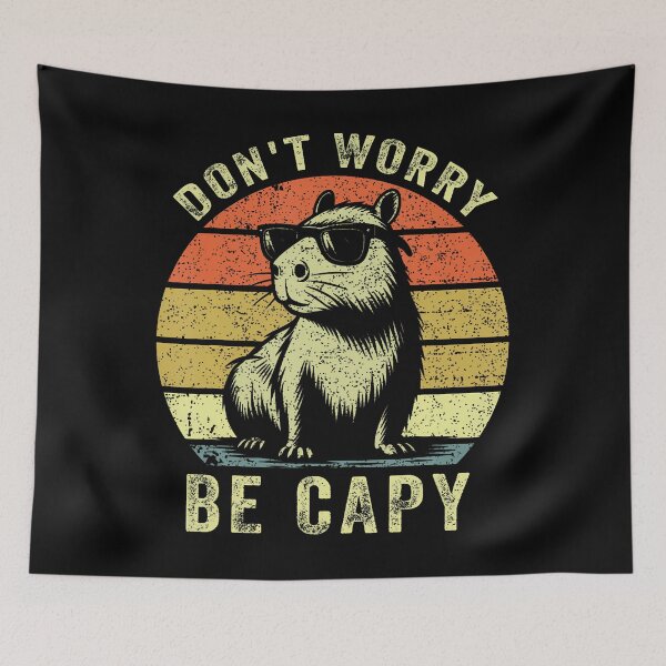 Item preview, Retro Capybara Don’t Worry Be Capy designed and sold by pradasdemtrep.