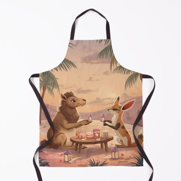 Item preview, Valentine’s Camel & Fennec Fox Couple • Whimsical Desert Oasis Heart Prep Art designed and sold by WildlifeWhimsy.