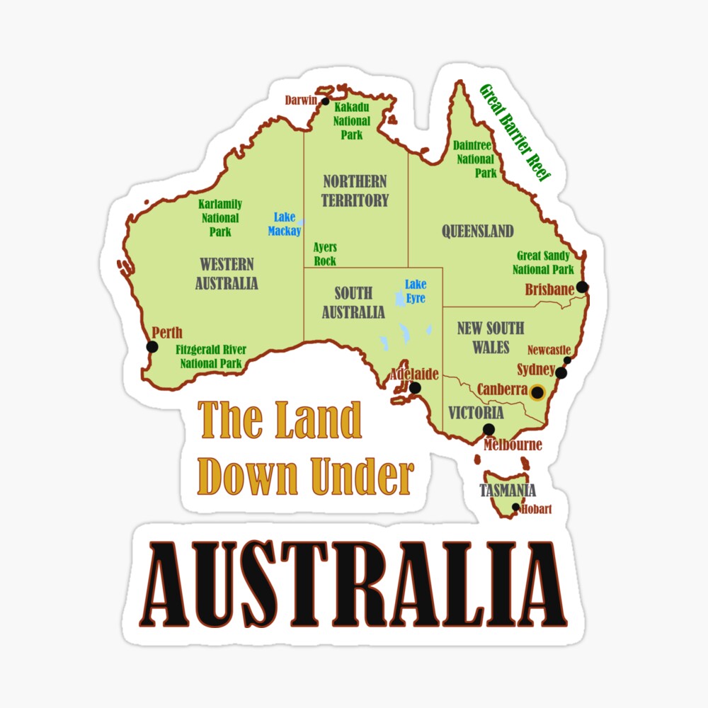 Australia Map Photographic Print