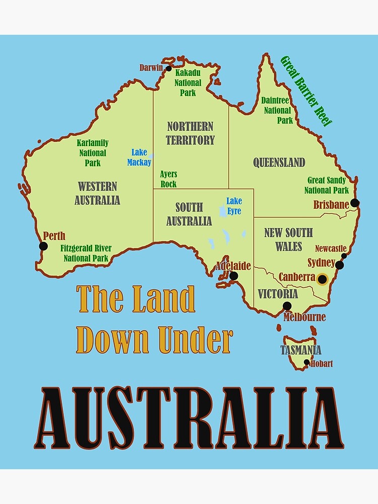 Australia Map Photographic Print