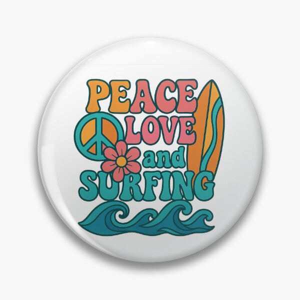 Item preview, Peace, Love and Surfing - colourful retro designed and sold by Andykinoz.