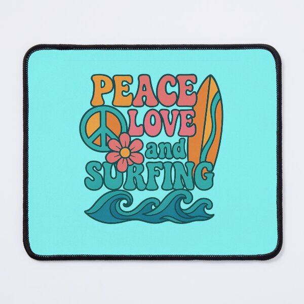 Item preview, Peace, Love and Surfing - colourful retro designed and sold by Andykinoz.
