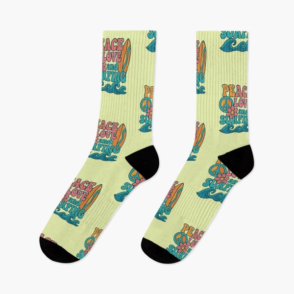 Item preview, Peace, Love and Surfing - colourful retro designed and sold by Andykinoz.