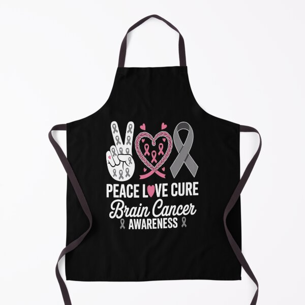 Artikelvorschau, Peace Love cure Brain cancer awareness men women kids entworfen und verkauft von Catharsiscath.