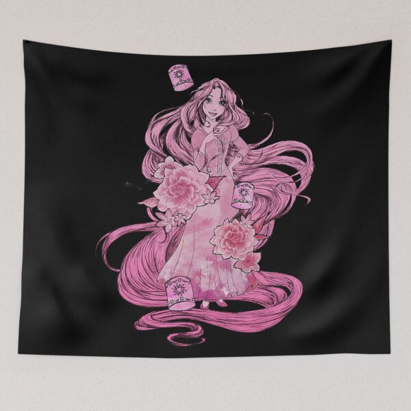 Item preview, Tangled Pink Tonal Rapunzel Portrait  designed and sold by bellaruqsaam6.