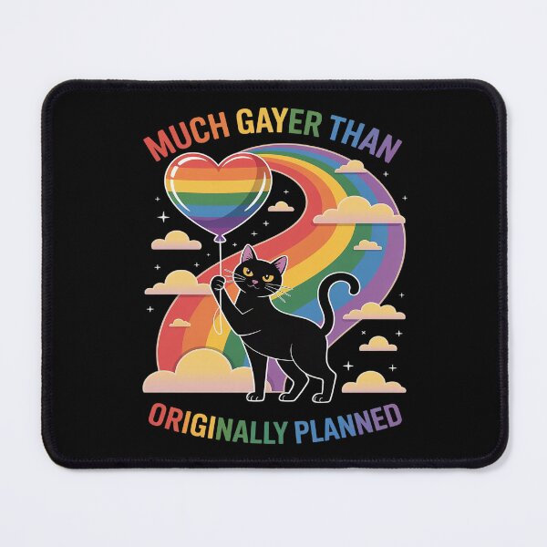 Item preview, Much Gayer Than Originally Planned Black Cat Support LGBTQ designed and sold by skanderio.