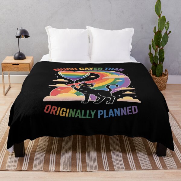 Item preview, Much Gayer Than Originally Planned Black Cat Support LGBTQ designed and sold by skanderio.