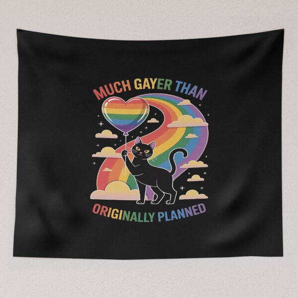 Item preview, Much Gayer Than Originally Planned Black Cat Support LGBTQ designed and sold by skanderio.