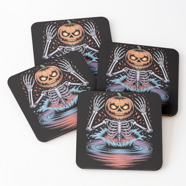 Item preview, Pumpkin Head Skeleton Swimming Halloween Spooky Sports designed and sold by berniceschm.