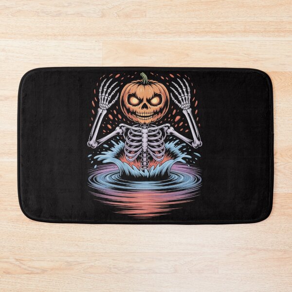 Item preview, Pumpkin Head Skeleton Swimming Halloween Spooky Sports designed and sold by berniceschm.